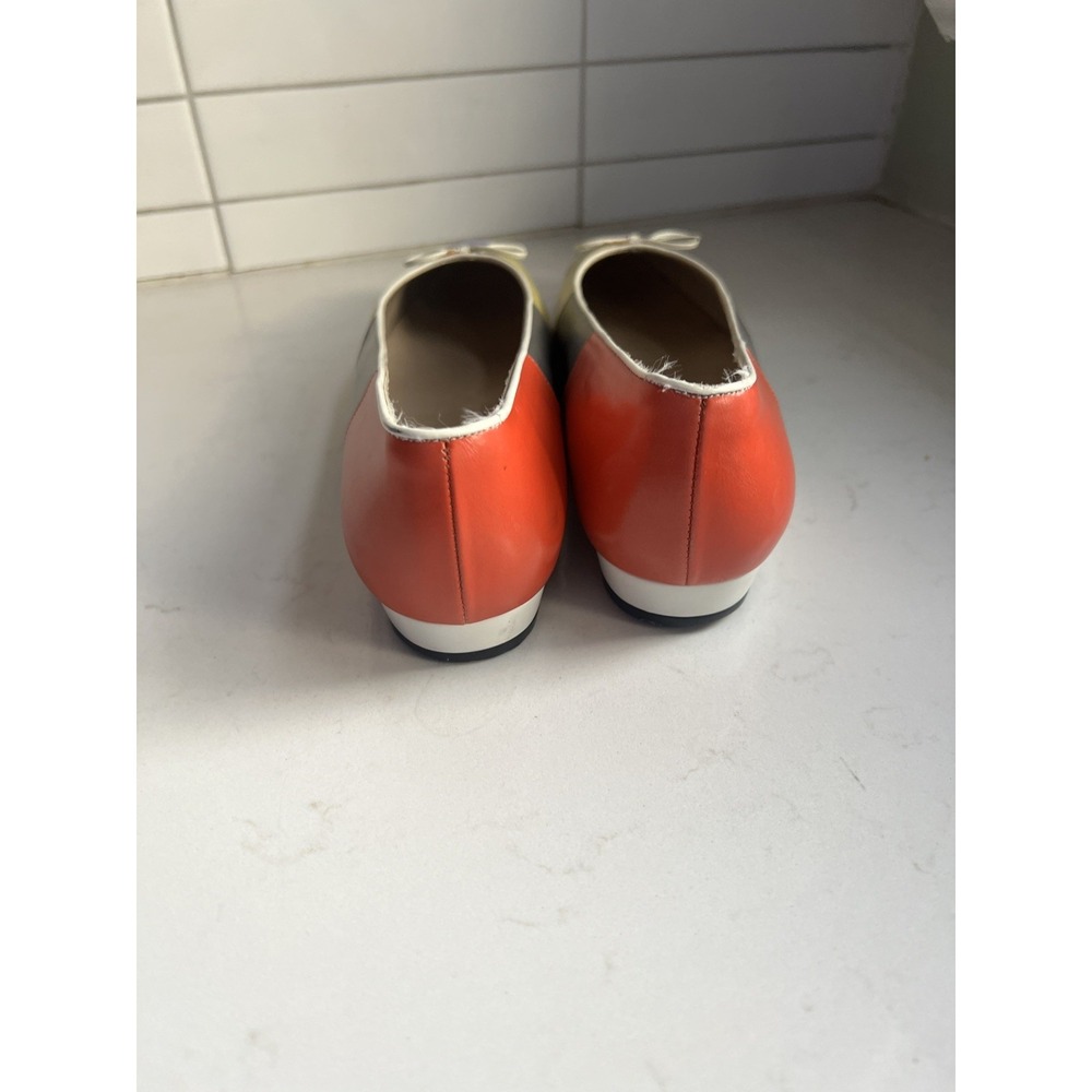 Ferragamo Multicolored Purple Green Gray Red Color Block Bow Ballet Flats WM 7.5 - Picture 3 of 10